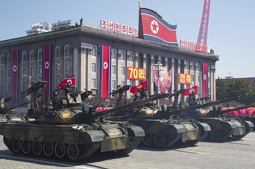 ▲2018년 북한 정권수립 70주년 열병식 모습. (뉴시스)