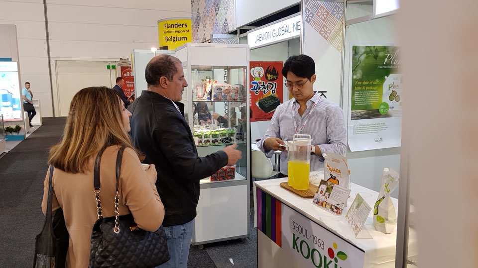 ▲호주 멜버른식품박람회의 한국관 모습(한국농수산식품유통공사)