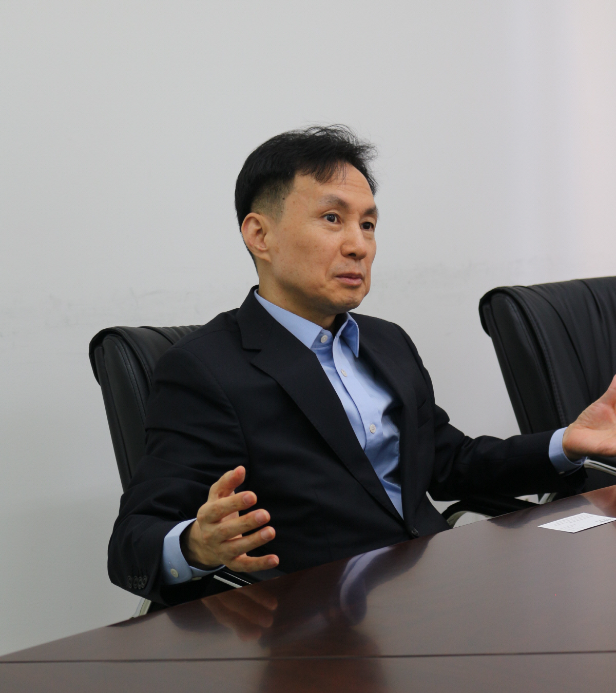 ▲김찬규 메디포럼 대표가 27일 서울 성수동 본사에서 이투데이와 인터뷰하고 있다. 사진제공 메디포럼