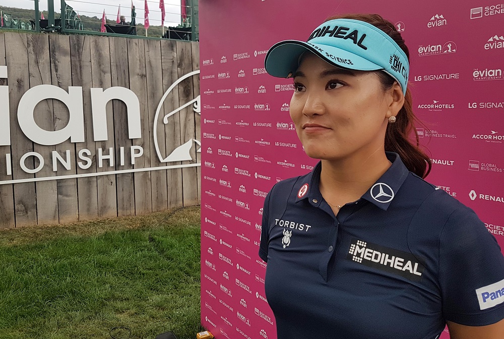 ▲유소연이 지난 13일 미국여자프로골프(LPGA) 투어 시즌 마지막 메이저 대회인 에비앙 챔피언십에 참가해 인터뷰를 하고 있다. (연합뉴스)