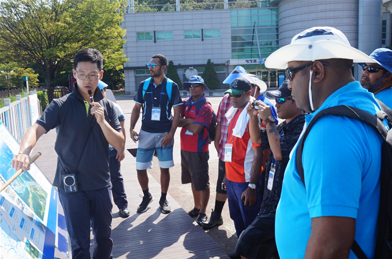 ▲2016 태평양 도서국 특별연수 대청댐 현장학습(한국사자원공사)