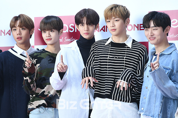 ▲워너원 박지훈, 이대휘, 배진영, 강다니엘, 윤지성(사진=고아라 기자 iknow@)