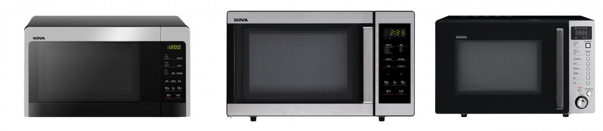 ▲대유위니아가 일반형 2종, 복합오븐 1종 등 전자레인지 신제품 3종을 출시한다도 18일 밝혔다. (사진제공=대유위니아)