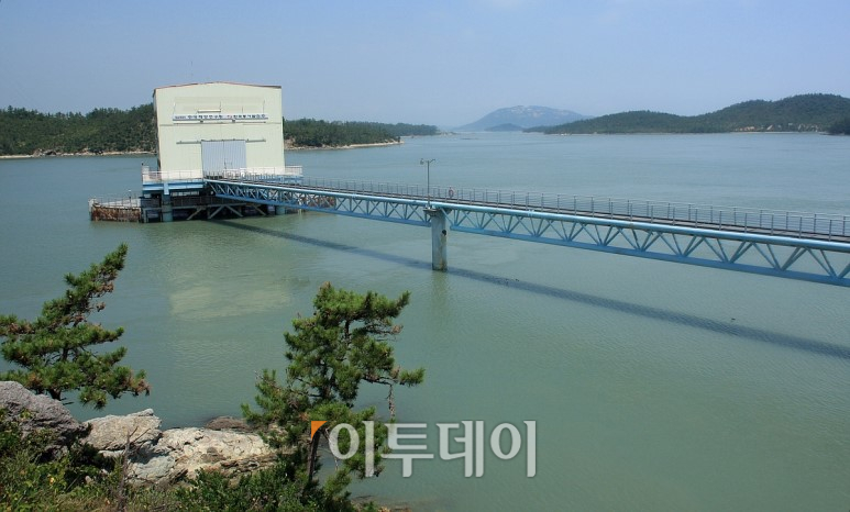 ▲진도 울돌목 조류발전소 전경.