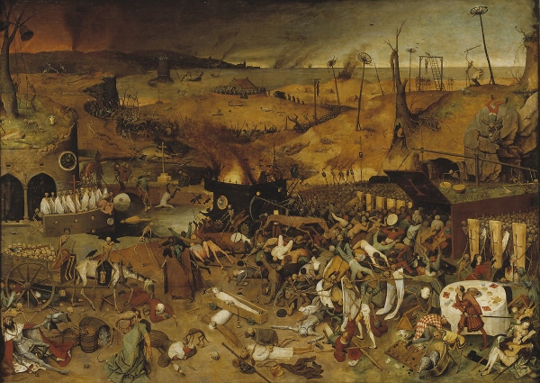 ▲네덜란드 화가 피터르 브뤼헐(1525~1569)의 ‘죽음의 승리’. 페스트와 같은 질병과 죽음은 사람을 가리지 않는다.

