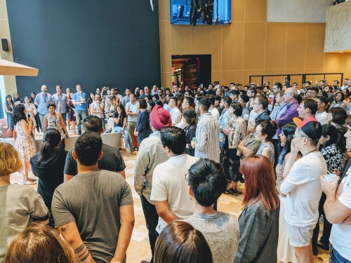 ▲지난달 31일(현지시간) 싱가포르 구글 직원들이 파업을 앞두고 모여있다. 출처 ‘진짜 변화를 위한 구글 파업(GoogleWalkout)’ 트위터
