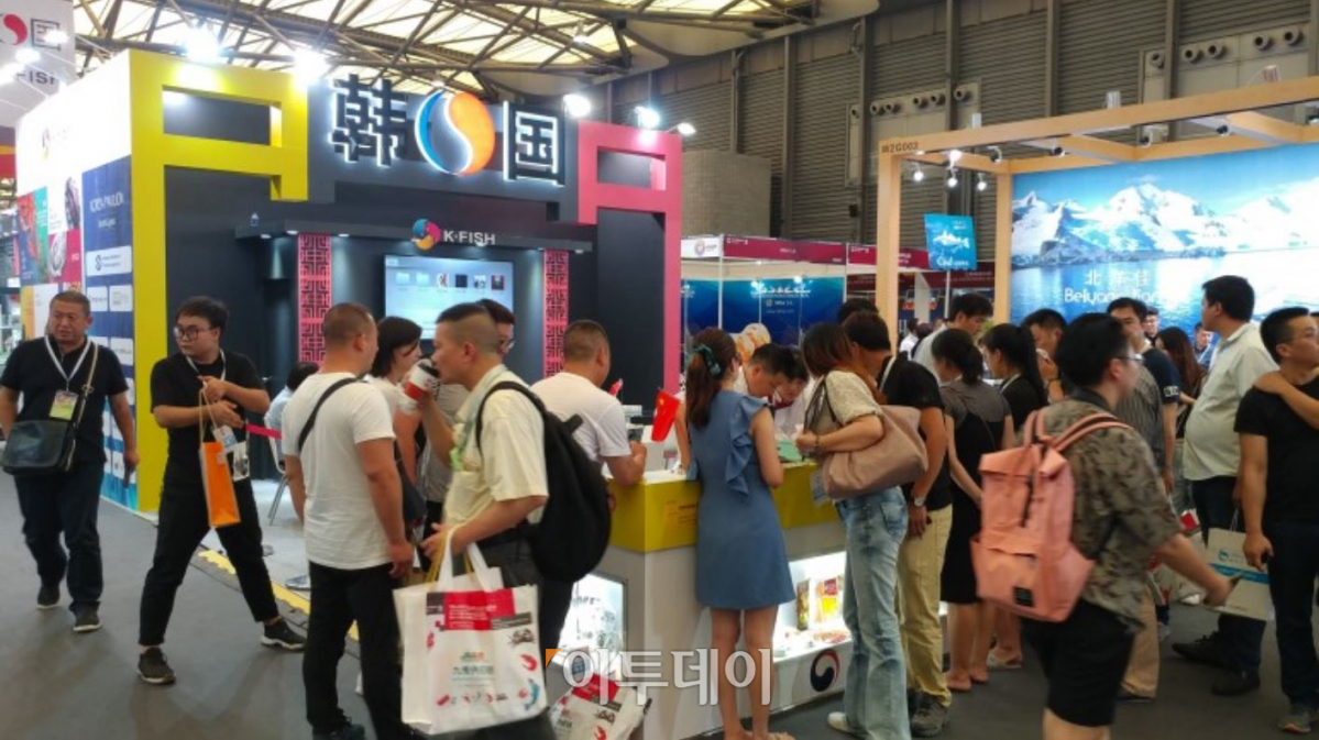 ▲지난해 상하이에서 열린 2017 중국 국제어업박람회 한국관 부스 전경.(수협중앙회)