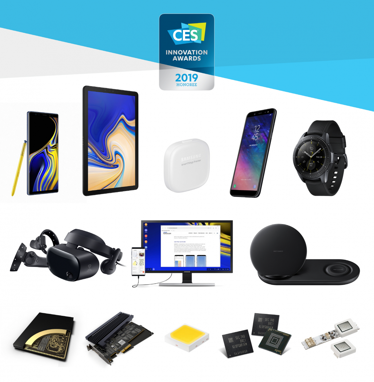 ▲삼성전자가 내년 1월 미국 라스베이거스에서 열리는 'CES 2019'를 앞두고 최고혁신상 2개를 포함해 총 30개의 'CES 혁신상'을 수상했다. (사진제공=삼성전자)