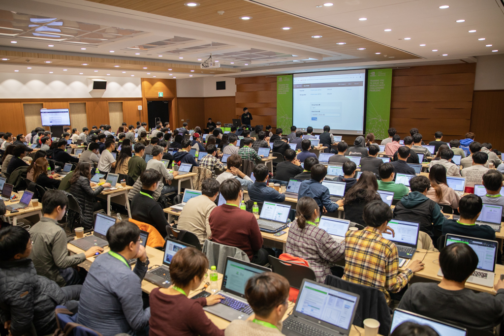 ▲엔비디아가 8일 서울 코엑스 컨벤션 센터에서 핸즈온 딥러닝 실습교육 ‘DLI(딥러닝 인스티튜트)’를 진행했다고 9일 밝혔다. (사진제공=엔비디아 )