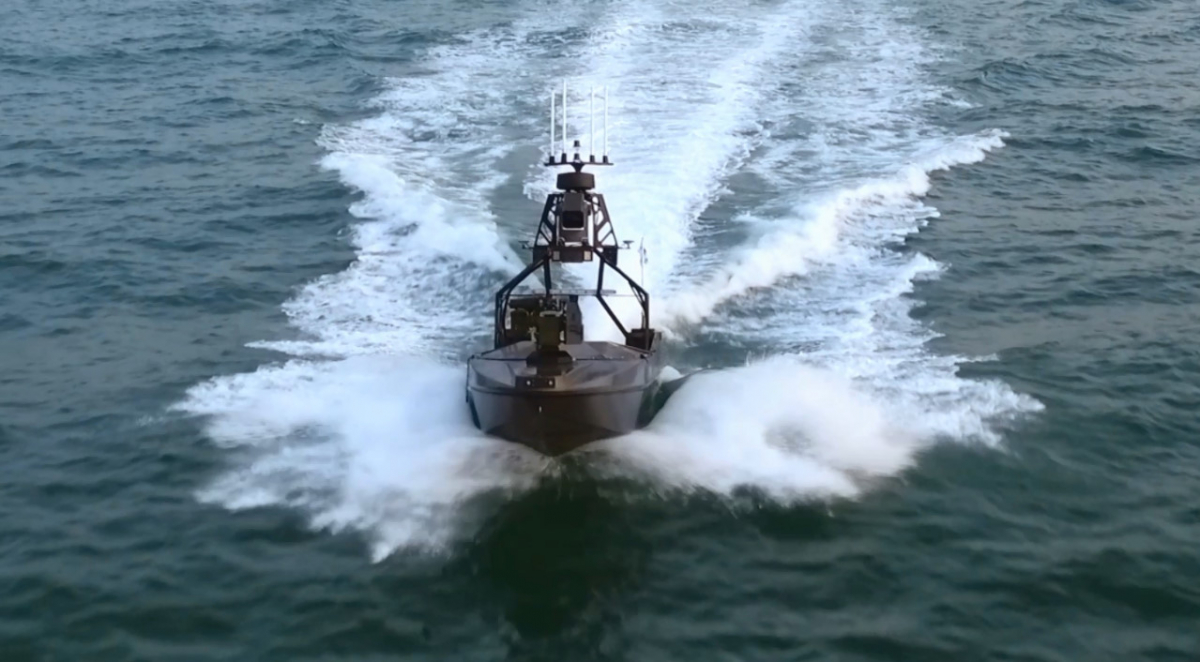 ▲감시정찰용 무인수상정(사진 제공=LIG넥스원)