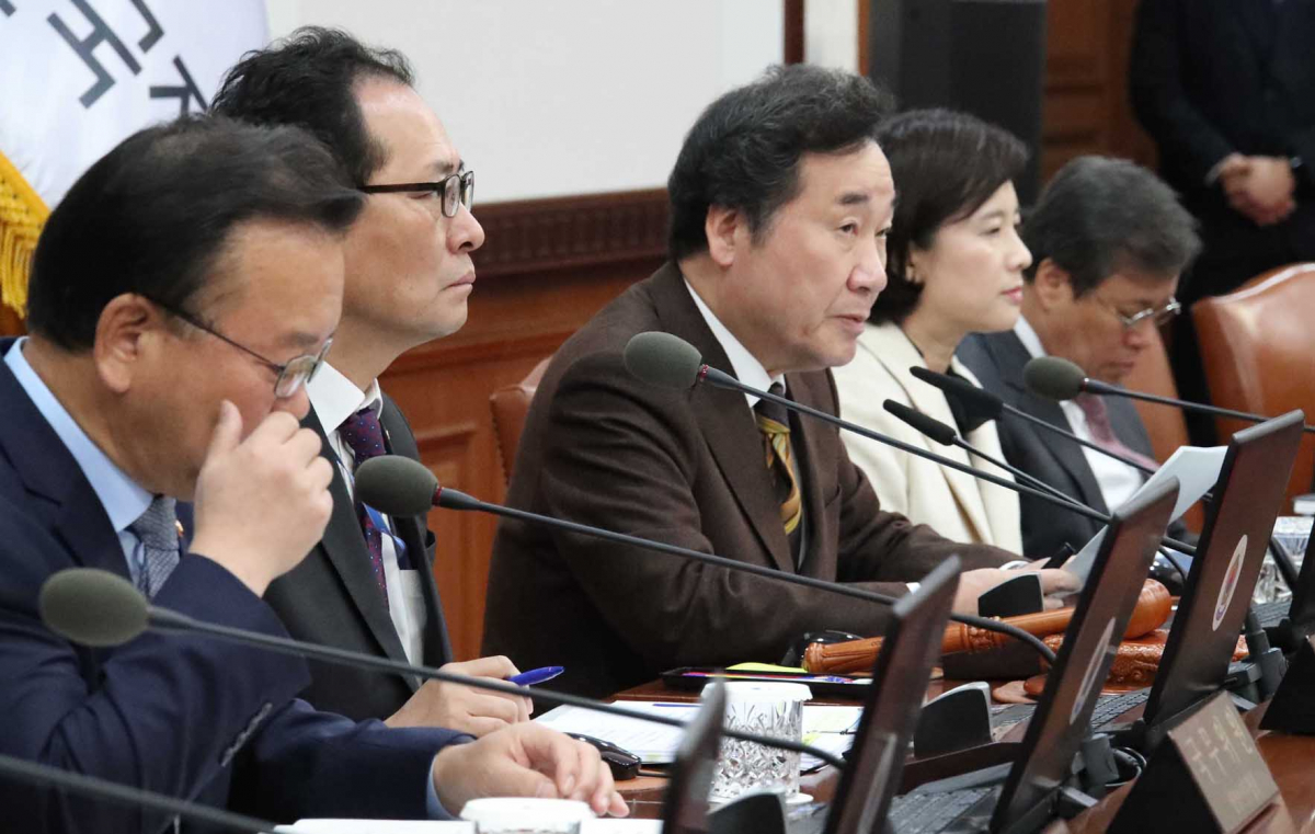 ▲이낙연 국무총리가 27일 서울 세종로 정부서울청사에서 열린 국무회의에서 발언하고 있다.(연합뉴스)