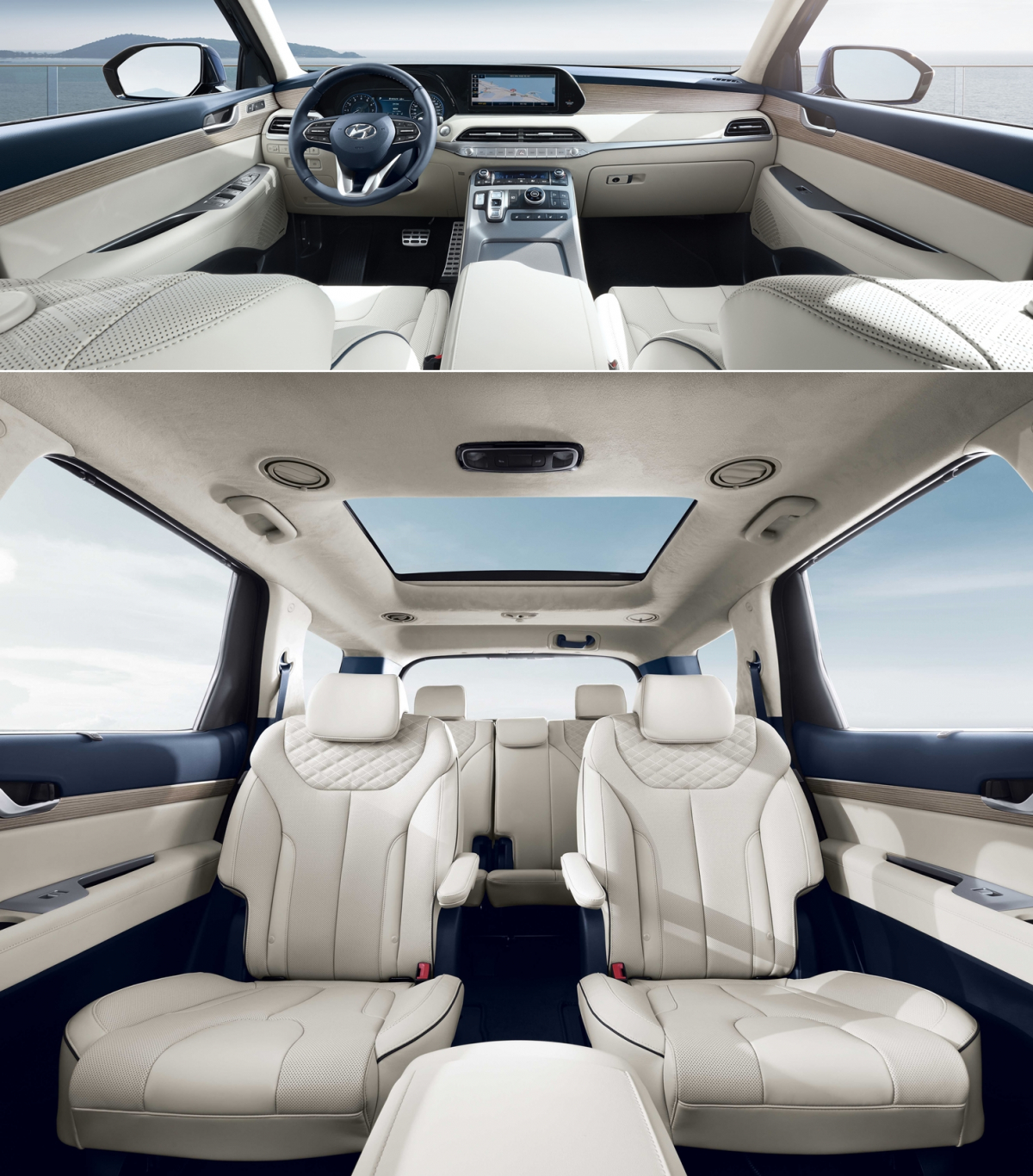 ▲동급 최대 휠베이스(앞뒤 축간거리)를 바탕으로 넉넉한 실내공간을 뽑아낸 것이 특징. 트림별로 7인승과 8인승 2가지가 나온다. (사진제공=현대차)