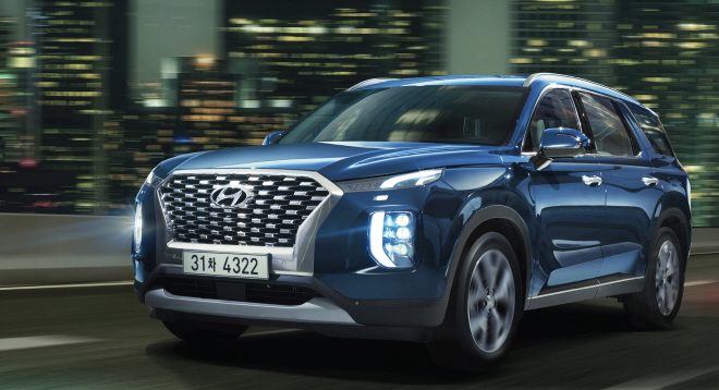 ▲현대차가 29일 첫 공개한 대형 SUV 팰리세이드. 사진제공 현대차