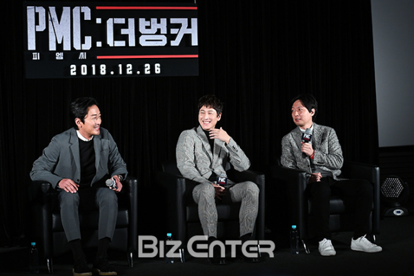 ▲하정우, 이선균, 김병우(사진=고아라 기자 iknow@)