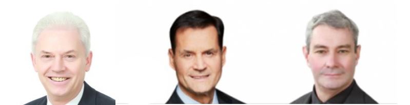 ▲(왼쪽부터)알버트 비어만 사장, 토마스 쉬미에라 부사장, 루크 동커볼케 부사장