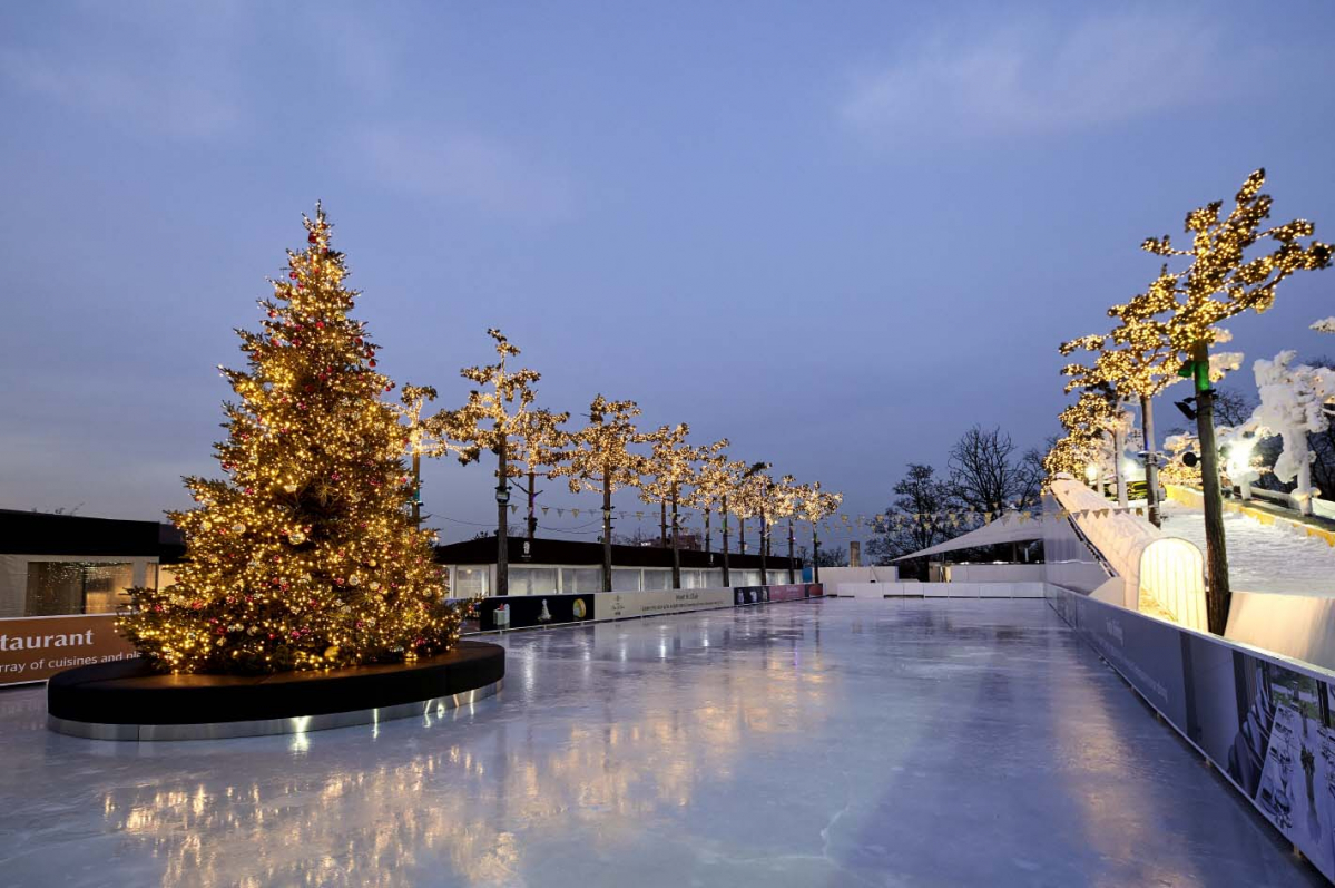 ▲반얀트리 클럽 앤 스파 서울 오아시스 아이스링크.(사진제공=반얀트리 클럽 앤 스파.)