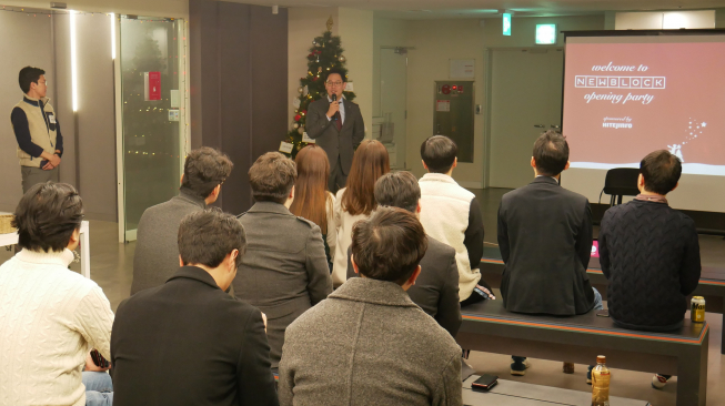 ▲하이트진로 허재균상무가 축사를 하고 있다.