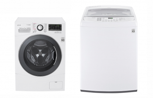 ▲호주 유력 월간 소비자 잡지 '초이스(Choice)'로부터 최고점을 부여 받은 LG전자 드럼세탁기(모명:WD1411SBW)와 통돌이세탁기(모델명: WTG1032WF) (사진제공=LG전자)