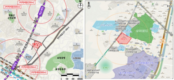 ▲공덕제6주택재개발사업 대상지(왼쪽), 은평 신사1 단독주택재건축 대상지.(출처=서울시)