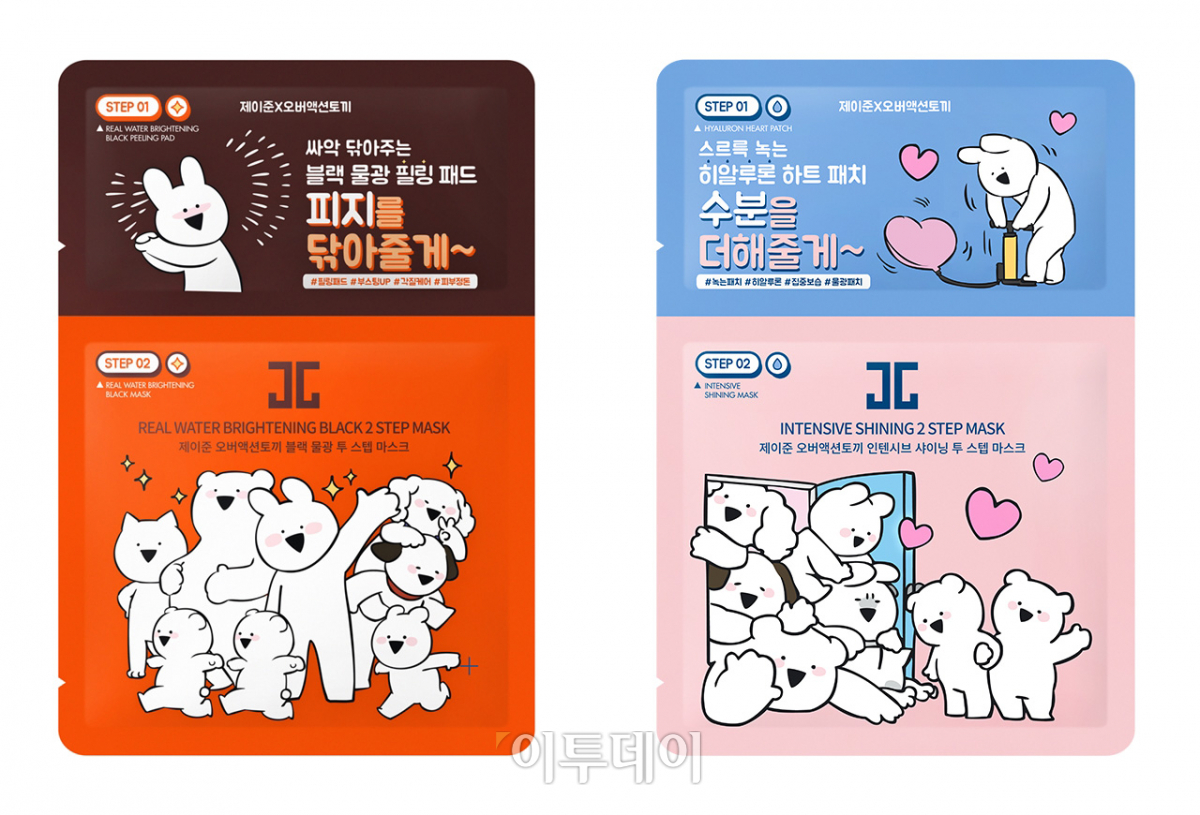 ▲마스크팩 전문 브랜드 제이준코스메틱이 7일 ‘오버액션토끼’와 ‘미니언즈’ 등 인기 캐릭터와 컬래버한 마스크팩 6종을 국내와 중국에서 동시 출시했다.(사진제공=제이준코스메틱)