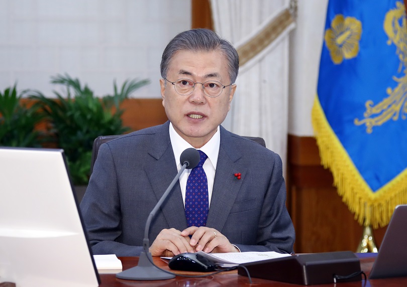 ▲문재인 대통령이 8일 오전 청와대에서 열린 국무회의를 주재하고 있다.(연합뉴스)