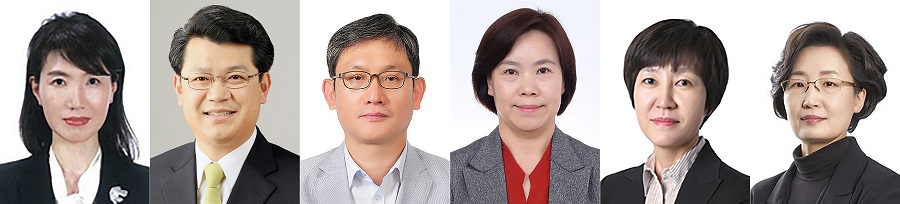 ▲문재인 대통령은 9일 오후 청와대 비서관 6명을 새롭게 임명했다. (왼쪽부터) 제2부속비서관에 신지연 청와대 해외언론비서관, 정무비서관에 복기왕 전 아산시장, 국정홍보비서관에 여현호 전 한겨레 논설위원, 춘추관장에 유송화 제2부속비서관, 해외언론비서관에 김애경 전 삼일회계법인 변호사, 문화비서관에 양현미 전 한국문화예술교육진흥원장이 각각 임명됐다.(연합뉴스)