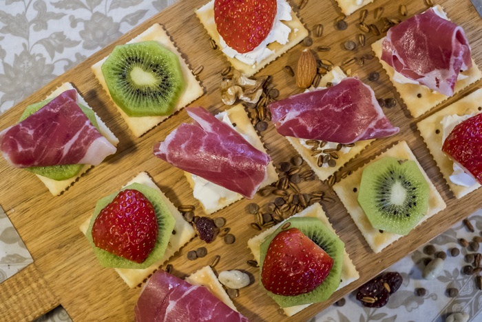 ▲안주로도 좋은 흑돼지 생햄.