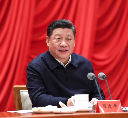 ▲시진핑 중국 국가주석이 21일(현지시간) 공산당 중앙당교에서 당 간부들을 소집해 세미나를 열고 있다. 그는 이 자리에서 당이 심각한 위험에 직면했다고 경고했다. 베이징/신화뉴시스 
