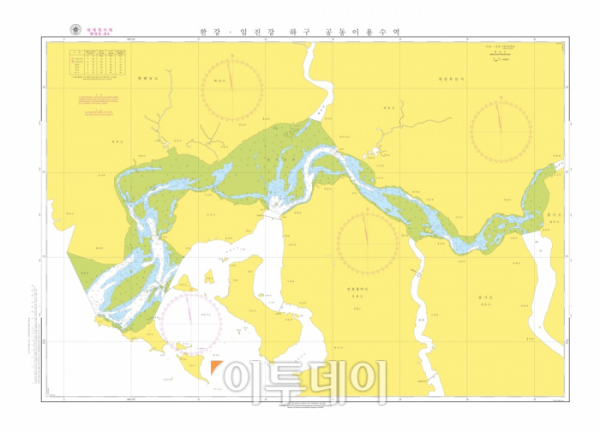 ▲한강하구 공동이용수역 해도(국립해양조사원)