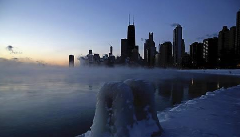 ▲북극 한파에 갇힌 시카고.(AP/연합뉴스)