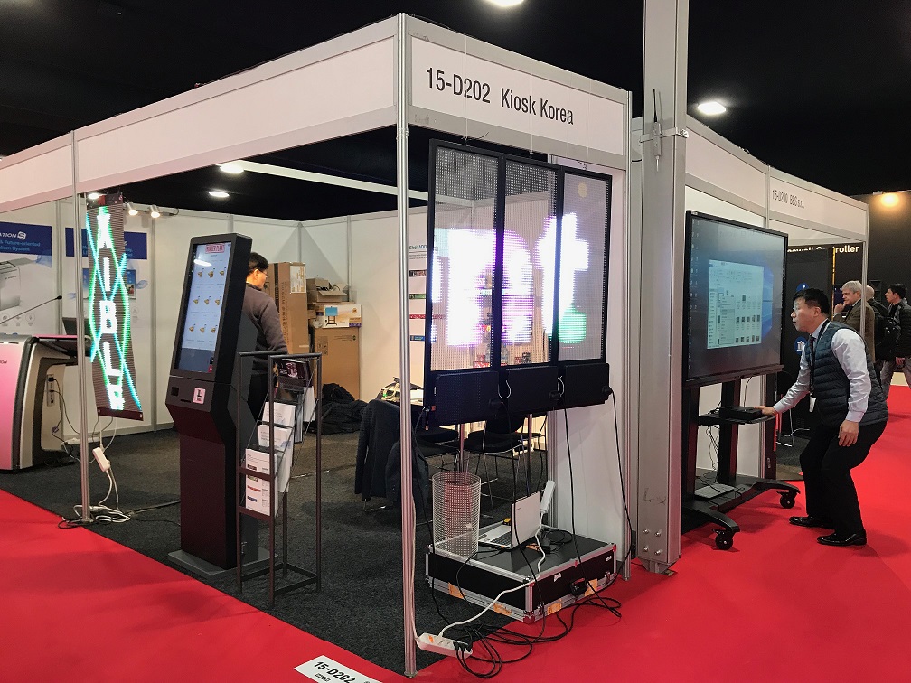 ▲키오스크코리아 ISE2019 전시한 사진(사진제공=키오스크코리아)