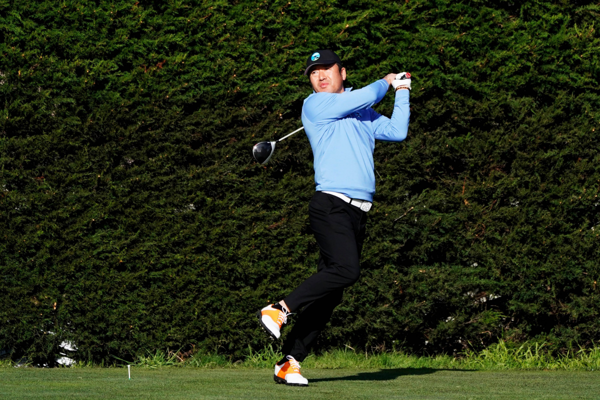 ▲PGA투어 데뷔전에서 '낚시꾼 스윙'을 선보이는 최호성 (연합뉴스)