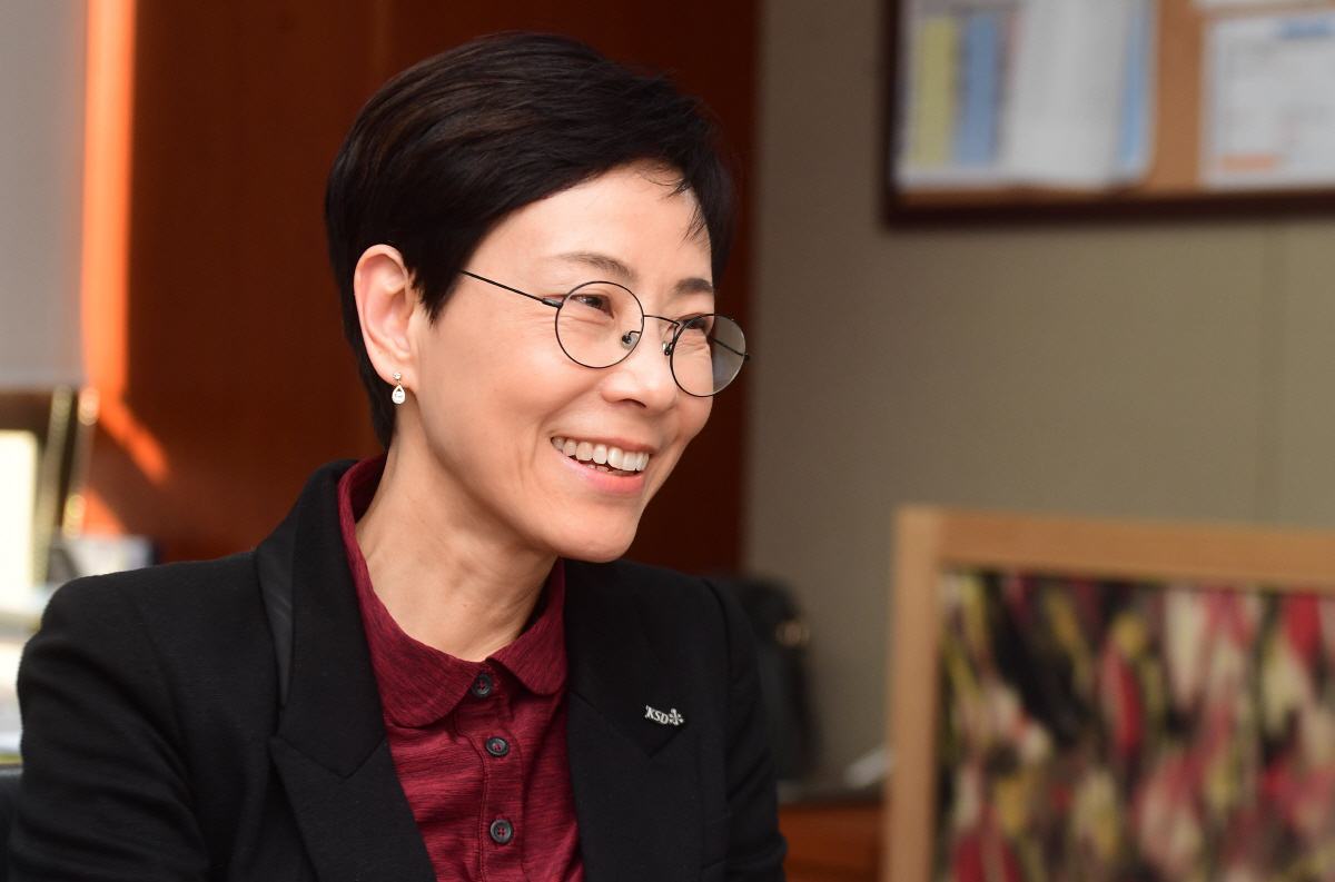 ▲김정미 한국예탁결제원 전자증권추진본부장이 30일 서울 여의도 사옥에서 이투데이와 인터뷰를 하고 있다. 고이란 기자 photoeran@