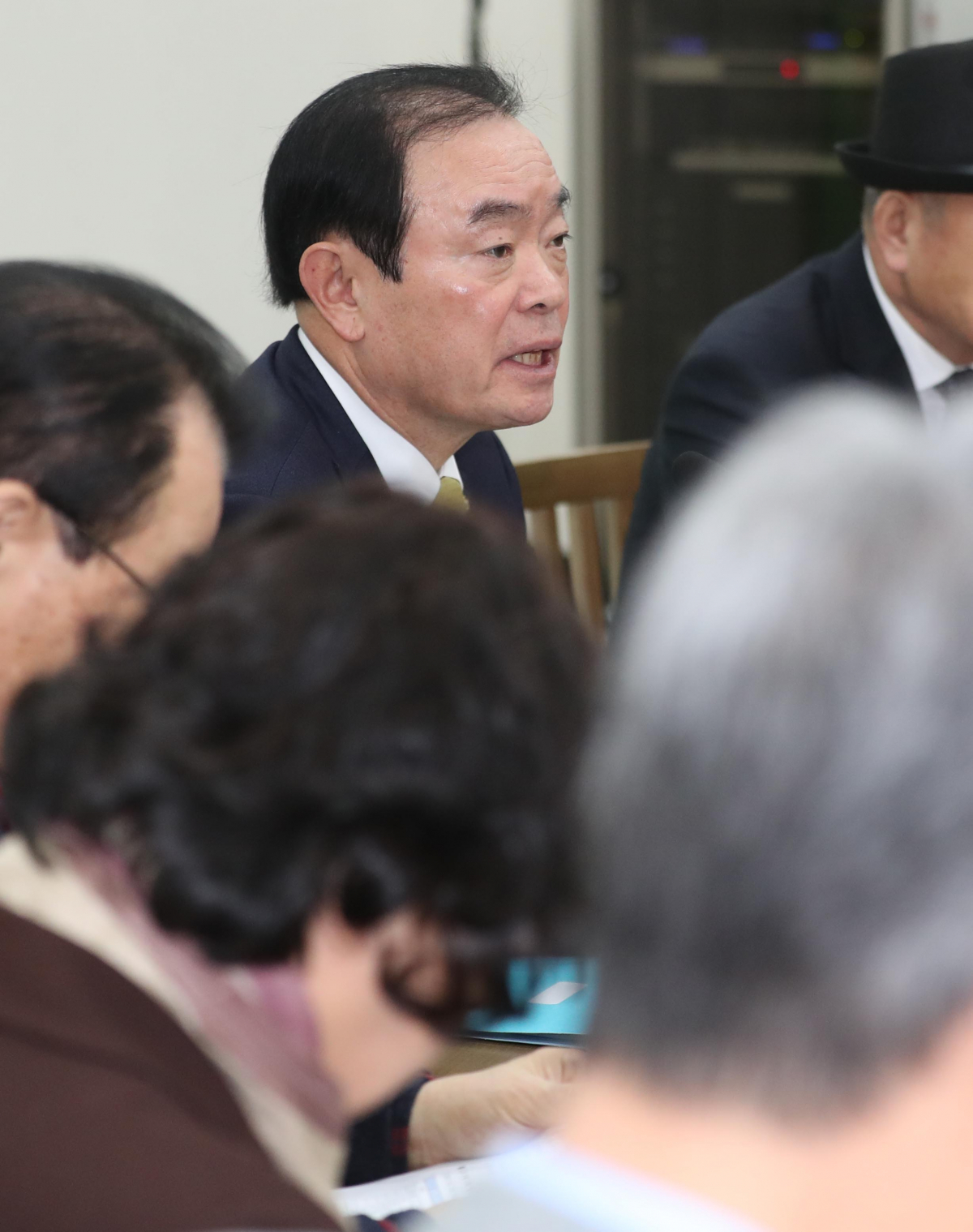 ▲민주평화당 장병완 원내대표가 13일 오전 국회에서 열린 5.18 망언규탄 연석회의에서 발언하고 있다. (연합뉴스)