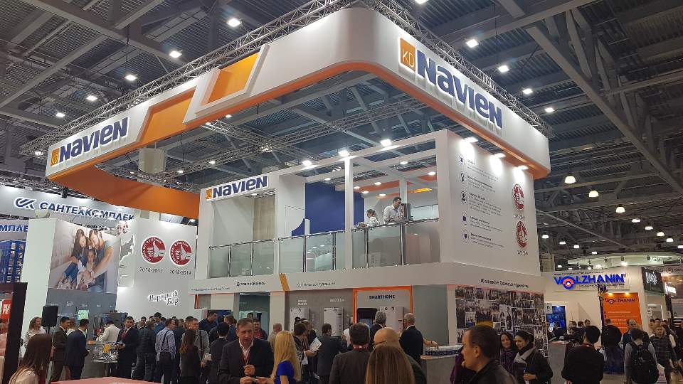 ▲Aqua Therm 2019 경동나비엔 부스 전경. (경동나비엔)