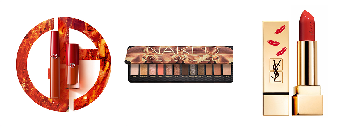 ▲현대H몰이 18일부터 단독으로 선보일 조르지오 아르마니 립스틱, 어반디케이 '뉴 네이키드 리로디드 아이 팔레트', 입생로랑 '루쥬 쀠르 꾸띄르' 제품 이미지(사진제공=현대H몰)