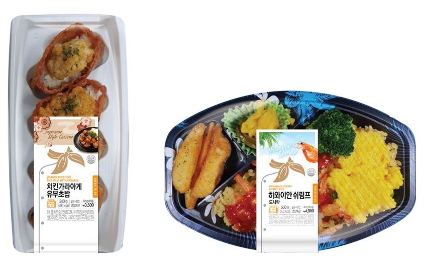 ▲이마트 24의 치킨가라아게유부초밥, 하와이안쉬림프 도시락