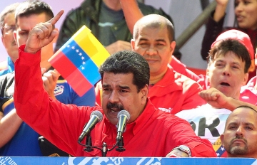 ▲CARACAS, VENEZUELA - FEBRUARY 23, 2019: Venezuela‘s President Nicolas Maduro (front) addresses his supporters’ rally in Caracas. Valery Sharifulin/TASS

