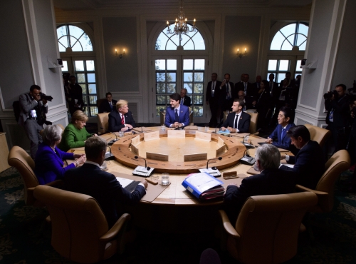 ▲지난해 6월 캐나다 퀘벡주 라말베에서 주요 7개국(G7) 정상회담이 열리고 있다. 라말베/AP뉴시스
