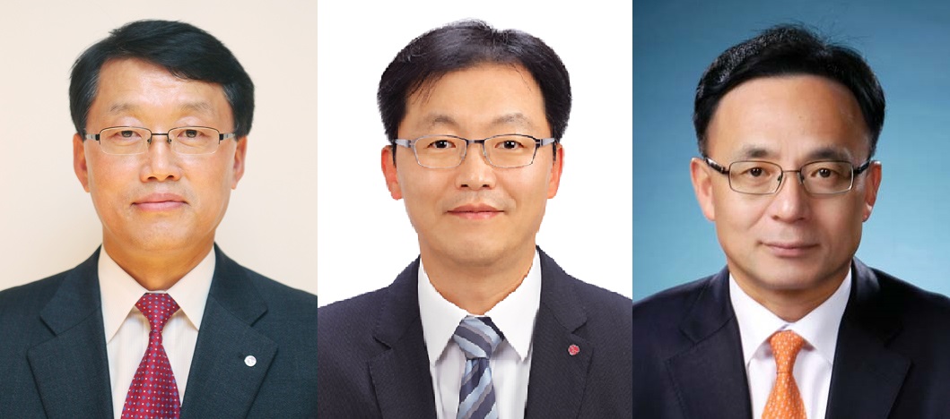 ▲강인식 LG하우시스 CFO(왼쪽부터), 강창범 (주)LG 화학팀 팀장, 김영익 서강대 경제대학원 겸임교수
