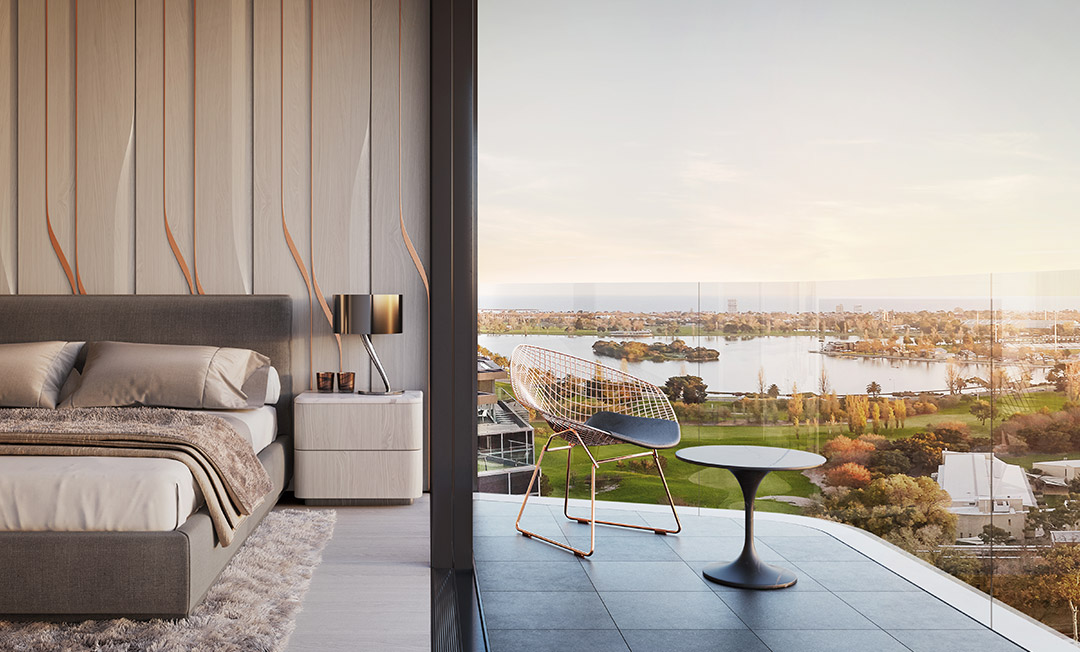 ▲'메이페어' 침실 발코니 공원 전망(사진=JLL 코리아)