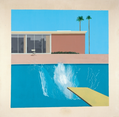 ▲데이비드 호크니, 더 큰 첨벙, 캔버스에 아크릴릭, 242.5ⅹ243.9cm, 1967ⓒ David Hockney, Collection Tate, U.K. ⓒ Tate, London(사진제공=서울시립미술관)