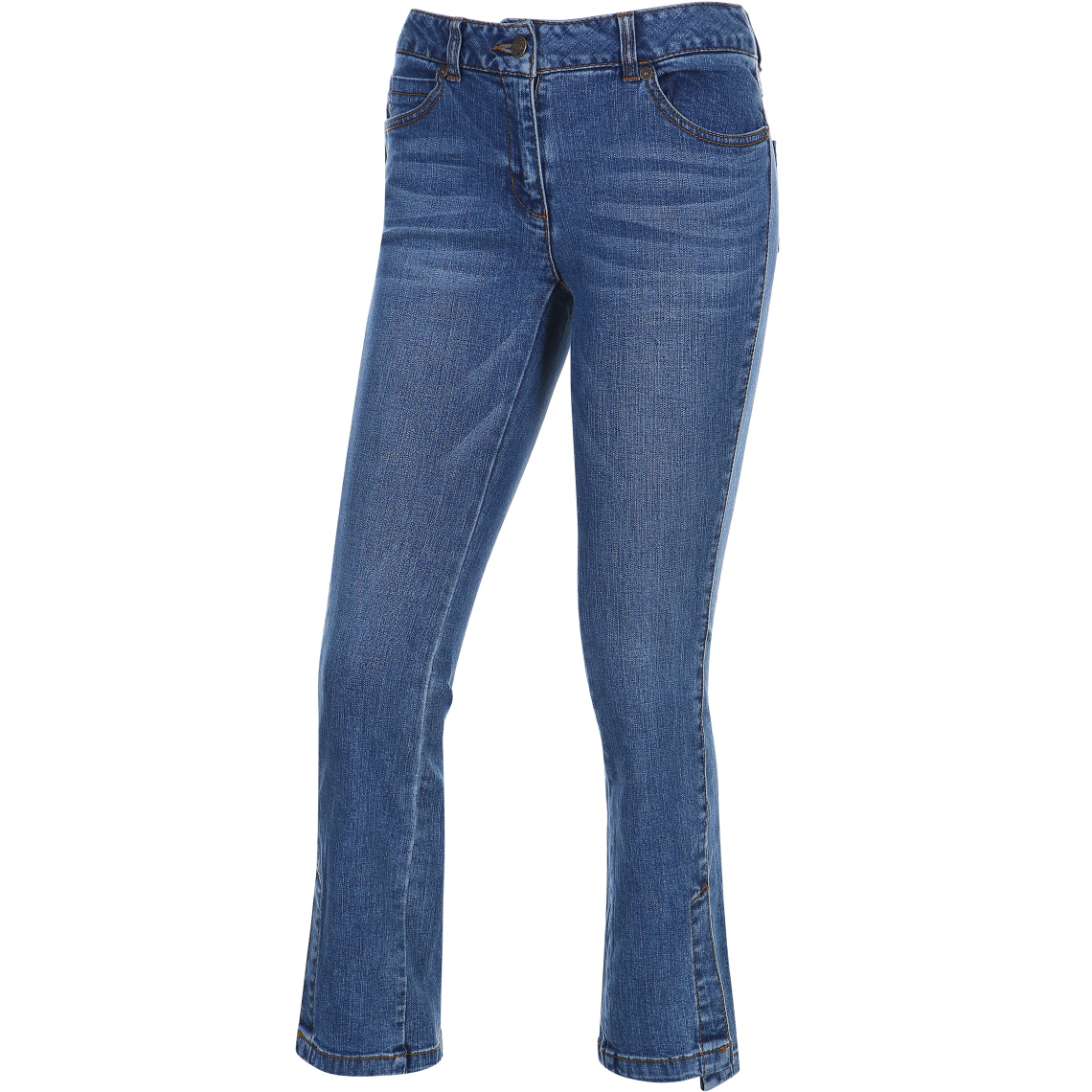 ▲와이드앵글 앞 슬릿 부츠컷 데님 팬츠(사진제공=와이드앵글)