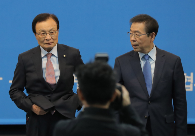 ▲이해찬 더불어민주당 대표(왼쪽), 박원순 서울시장.(연합뉴스)