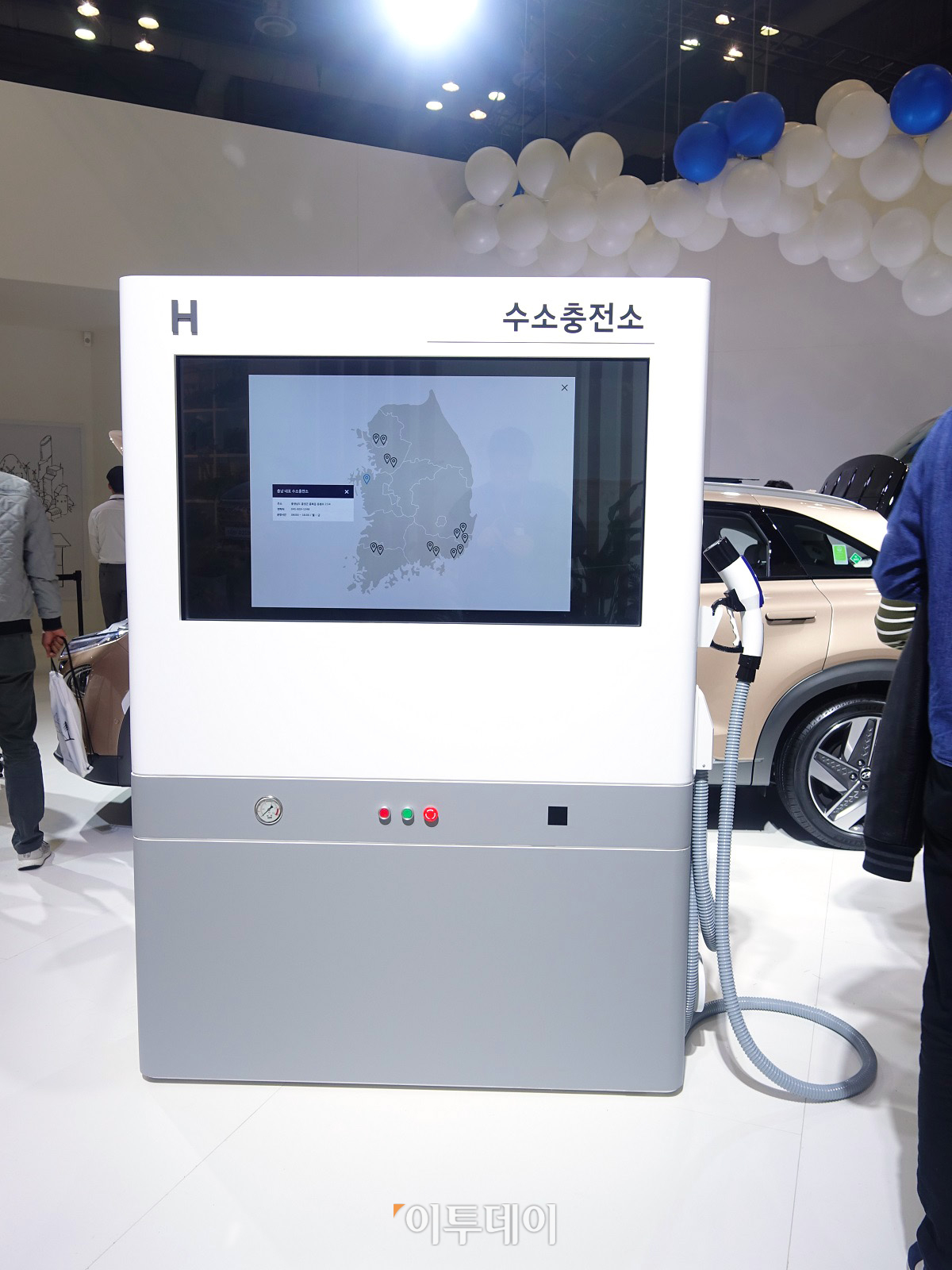 ▲현대차는 수소 충전소 설치 현황을 보여주기도 했다. (이재영 기자 ljy0403@)