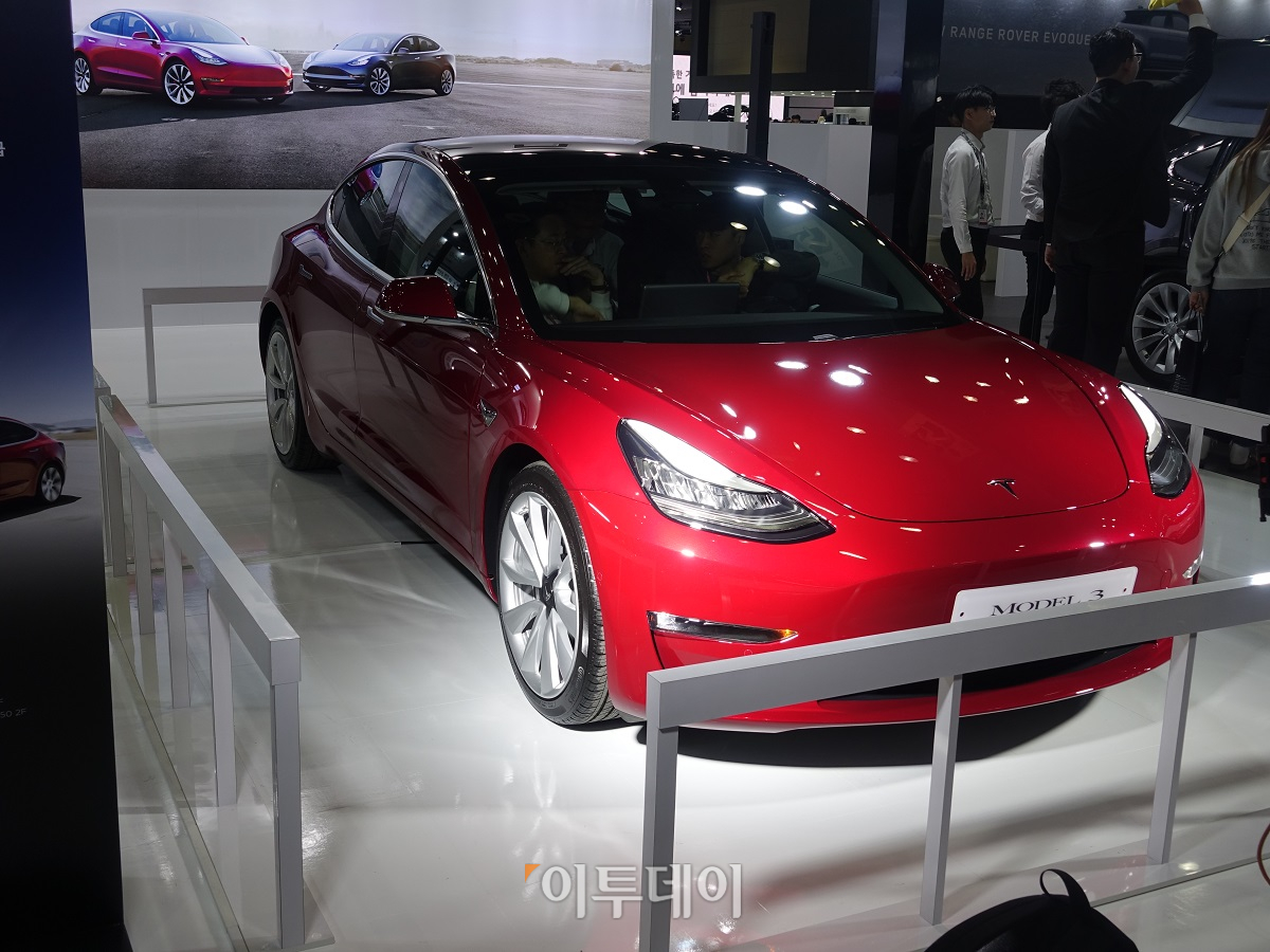 ▲테슬라의 전기차 '모델3'는 4분기 국내에서 판매될 예정이다. (이재영 기자 ljy0403@)