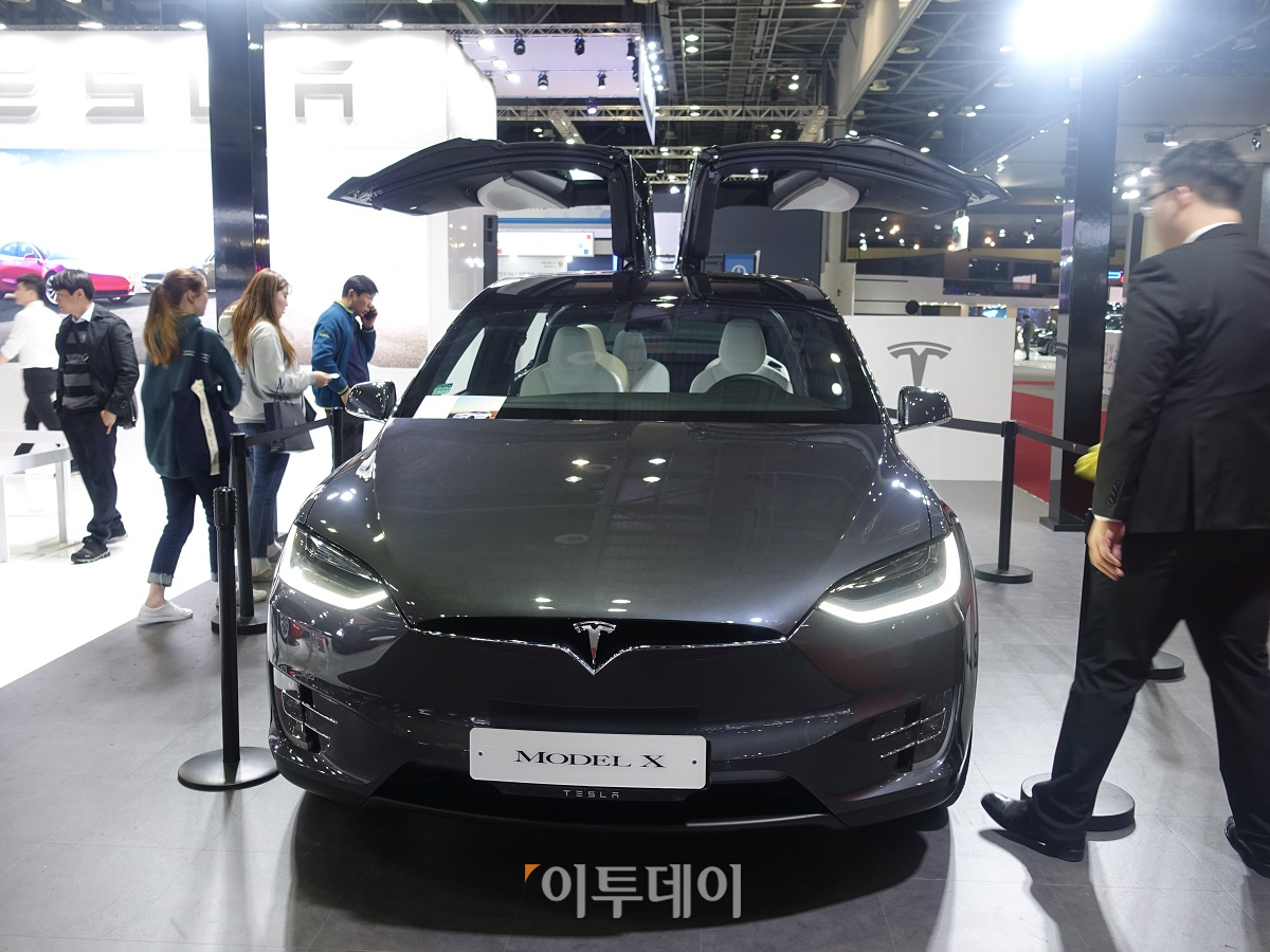 ▲미국 전기차 테슬라의 '모델X'. (이재영 기자 ljy0403@)