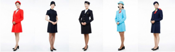 ▲(왼쪽부터) 대한항공 승무원 유니폼 1기~4기, 6기