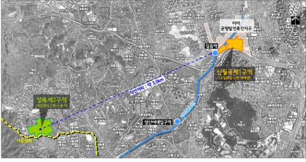 ▲성북2-신월곡1 결합정비구역 위치도(사진 = 서울시)
