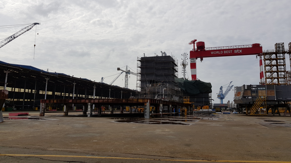 ▲경남 창원시 진해구 STX조선해양㈜ 야외 작업장.(뉴시스)